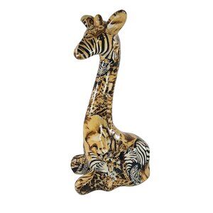 La Vie Safari Patchwork Glazed Giraffe Statue Figurine 10.75" Tall